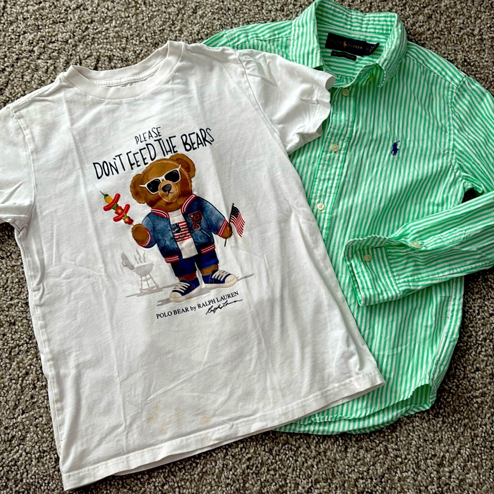 Polo Ralph Lauren shirt and tshirt size 7 boys